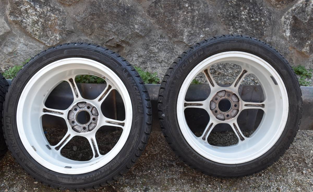 アドバン RG 17インチ 7.5Ｊ +45 PCD100 ５Ｈ ホワイト ４本 ADVAN 17