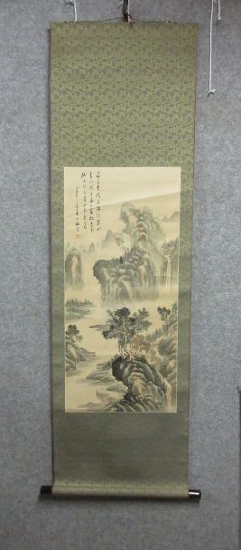 文】25038 掛軸 中国山水 絹本 書画掛け軸骨董 ,名 【公式通販】