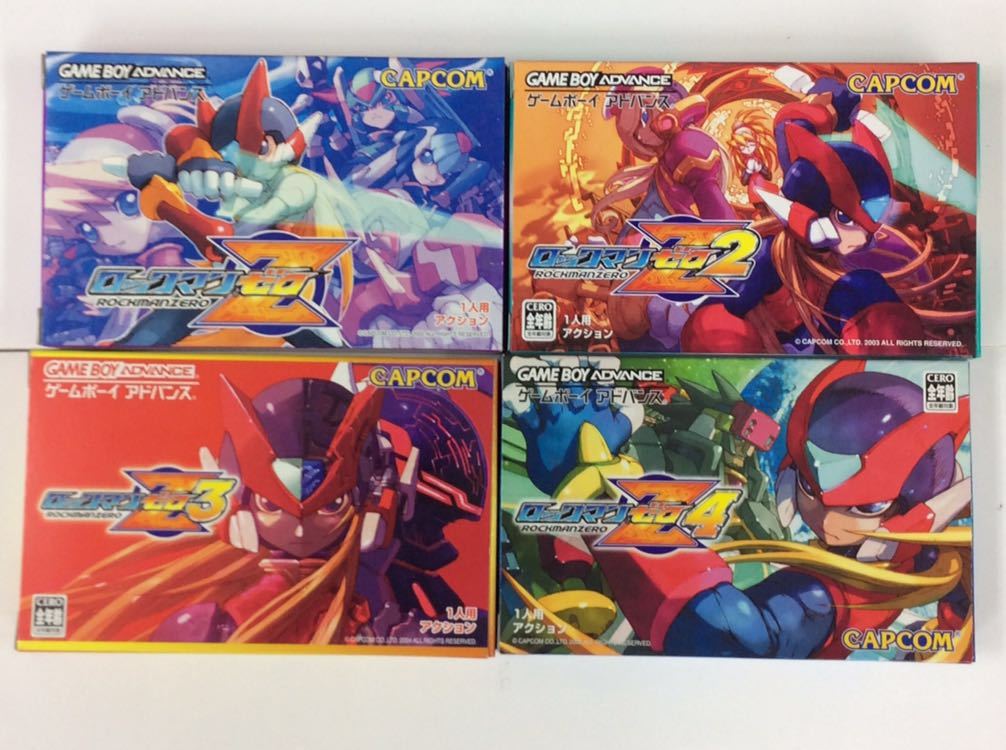 良品】GBA ロックマンゼロ1～4 4点セット 箱・説明書＋α付き タイトル