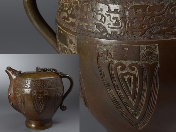 爆買い，2026 江戸期旧家初荷/古玩宣徳唐銅陰刻饕餮紋獣口環付蓋水注/S133(銅製)｜売買されたオークション情報、yahooの商品情報をアーカイブ公開 - オークファン その他