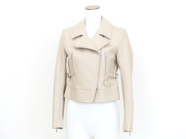 FOXEY NEWYORK COLLECTION フェイクレザージャケット 40 ベージュ 