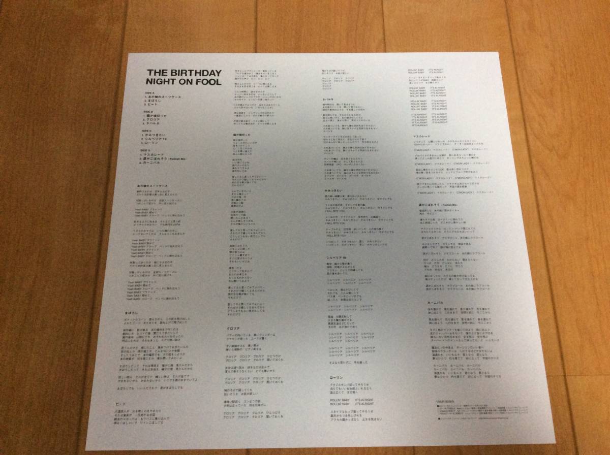 レア！THE BIRTHDAY 3rdALBUM 「NIGHT ON FOOL」2枚組アナログ盤 The