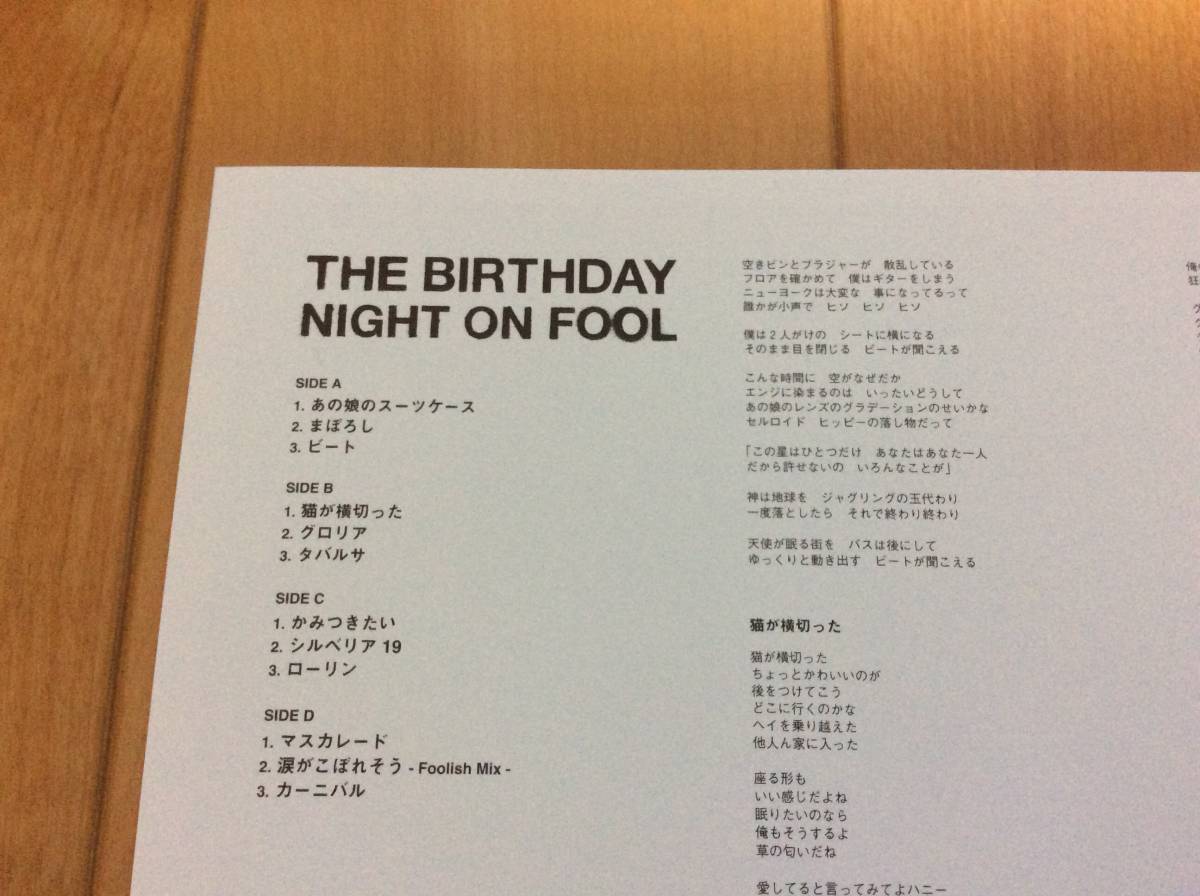 レア！THE BIRTHDAY 3rdALBUM 「NIGHT ON FOOL」2枚組アナログ盤 The