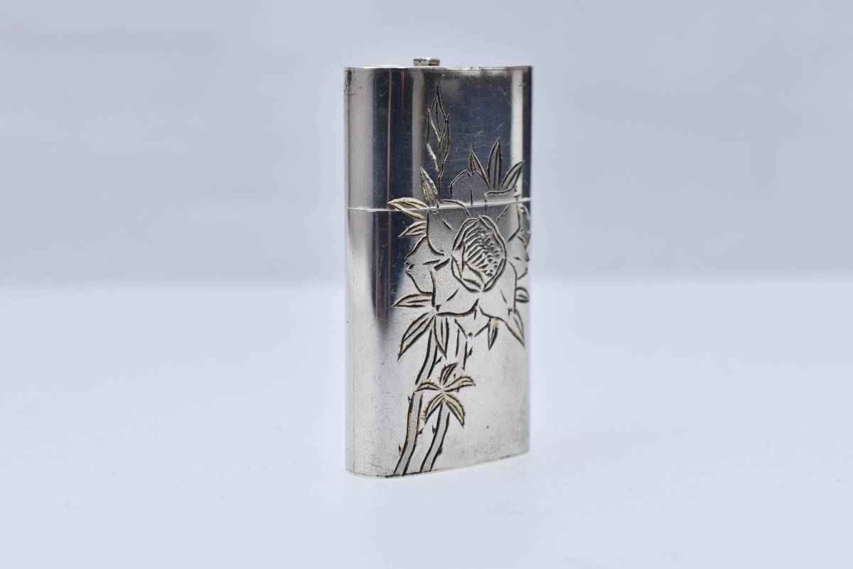 SILVER ピルケース 薬ケース 薬入れ 仁丹ケース シルバー 花柄 約16.0g 