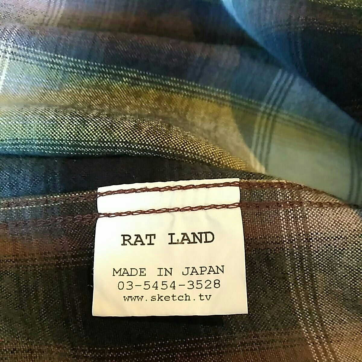 RAT LAND ラットランド 日本製 ブラック マチ付き 半袖 ヘンリーネック