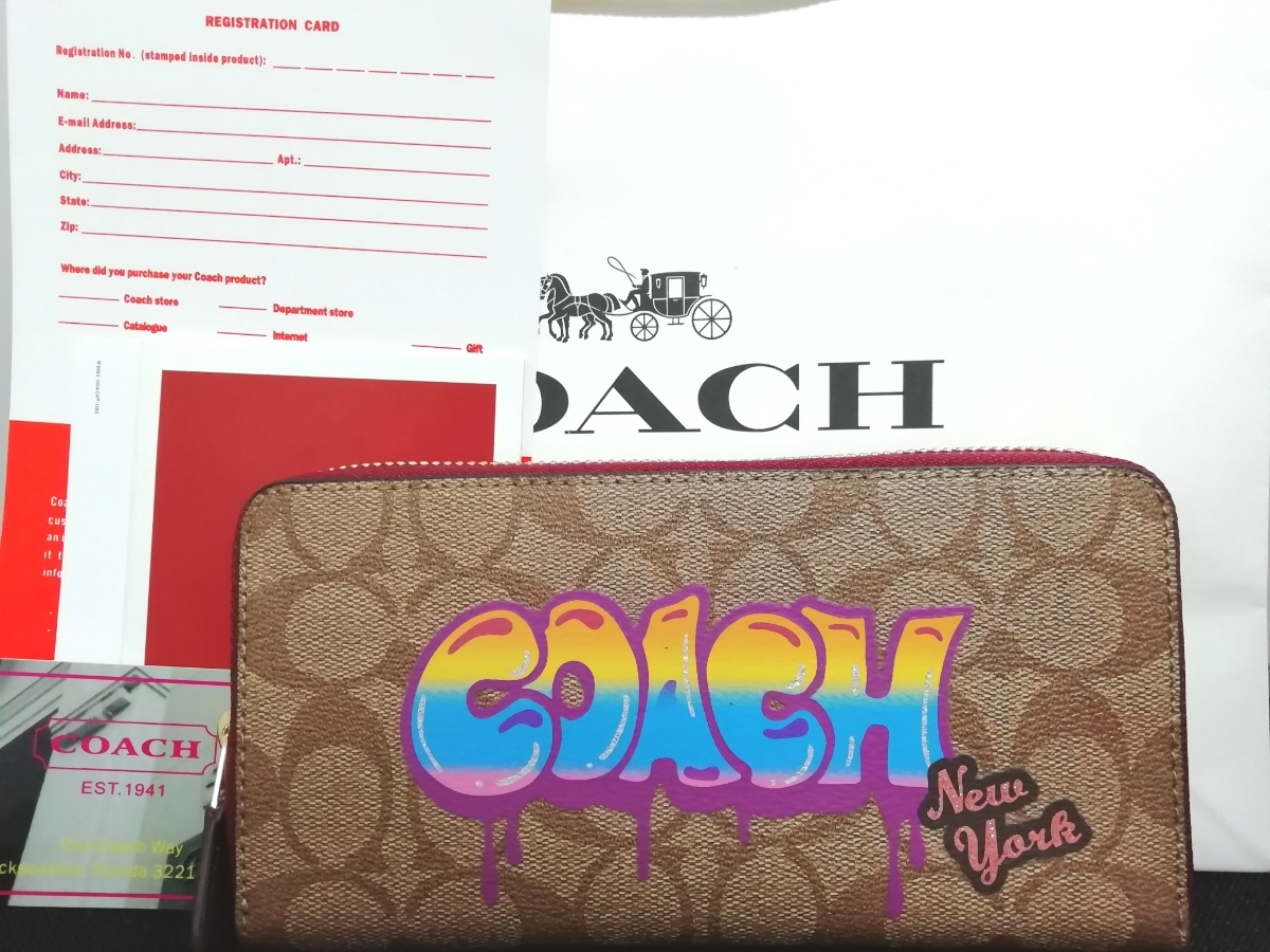 値下げ交渉可能！コーチ COACH 新品箱付き長財布 F36079 ロゴ プリント