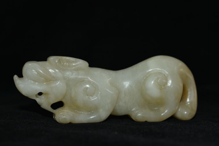 漢代 瑞獣貔貅置物 古玉老玉和田玉 中国美術骨董工芸品 収蔵品 美術品 古和田玉細密彫 聚財瑞獣 貔貅 招財進寶 風水置物