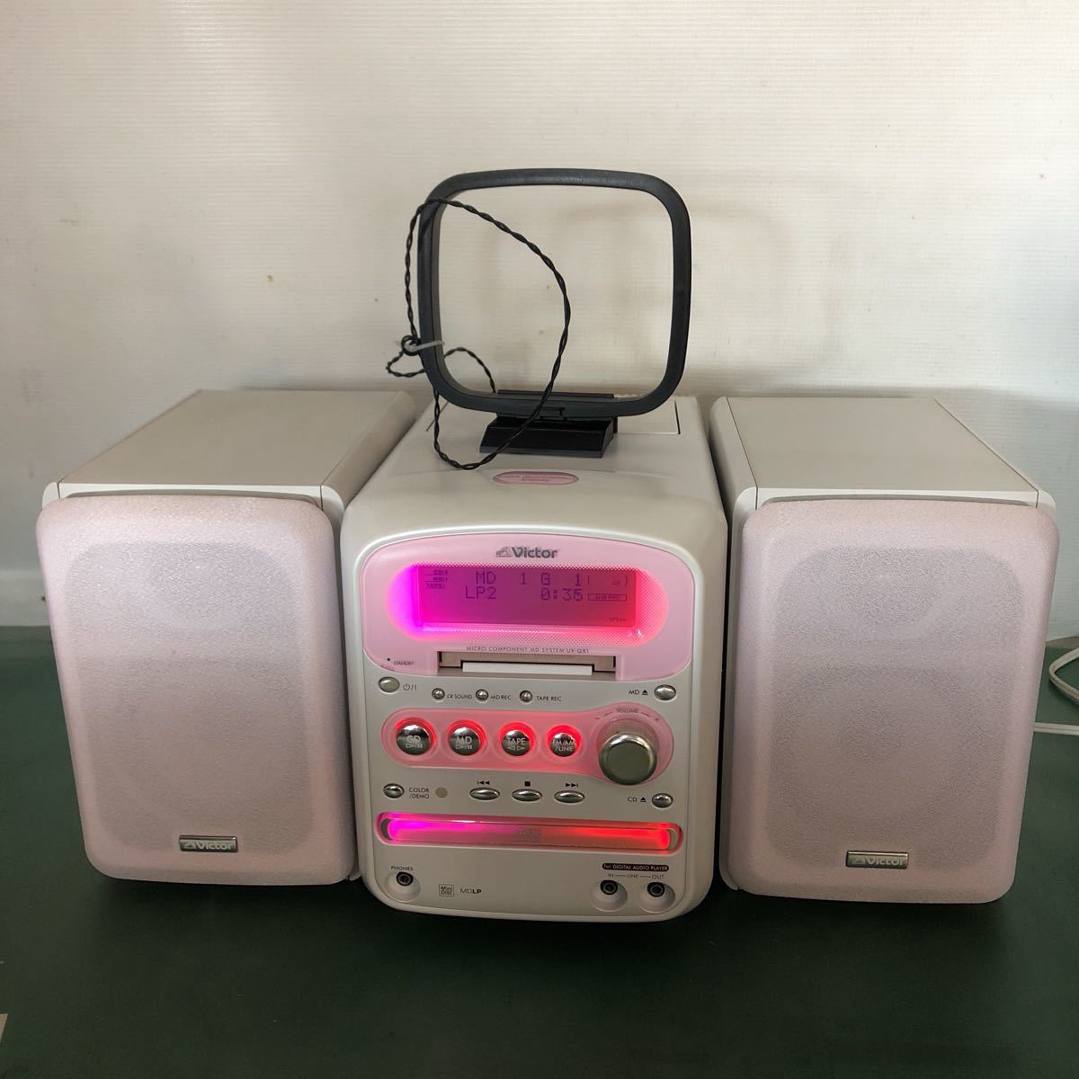 Victor/ビクター☆CD/MD/カセットコンポ UX-QX1 ペパーミントブルー AM