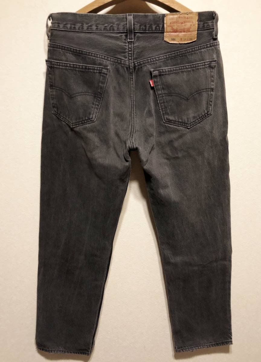 希少レングス良味色94年USA製90sオールドLevis501-0660サルファブラックデニムW34L30グッドカラー米国製90年代ビンテージLevi's501グレー黒