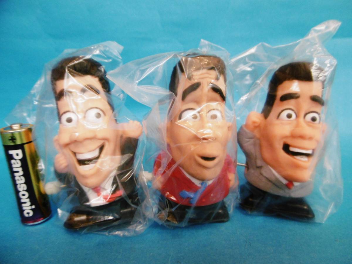 当時物★高田純次/ヤルキビッチサモンスキー人形3種セット/ゼンマイ/ノコノコ歩行/大正製薬★