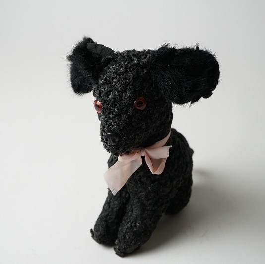 フランス 犬 ぬいぐるみ | ドット柄のワンちゃん アンティークトイ