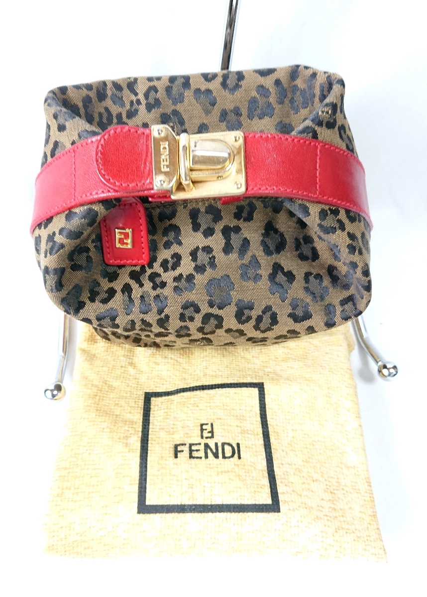 フェンディ FENDI ポーチ 美品 ズッカ柄 ブラウン ズッカ 美品FENDI