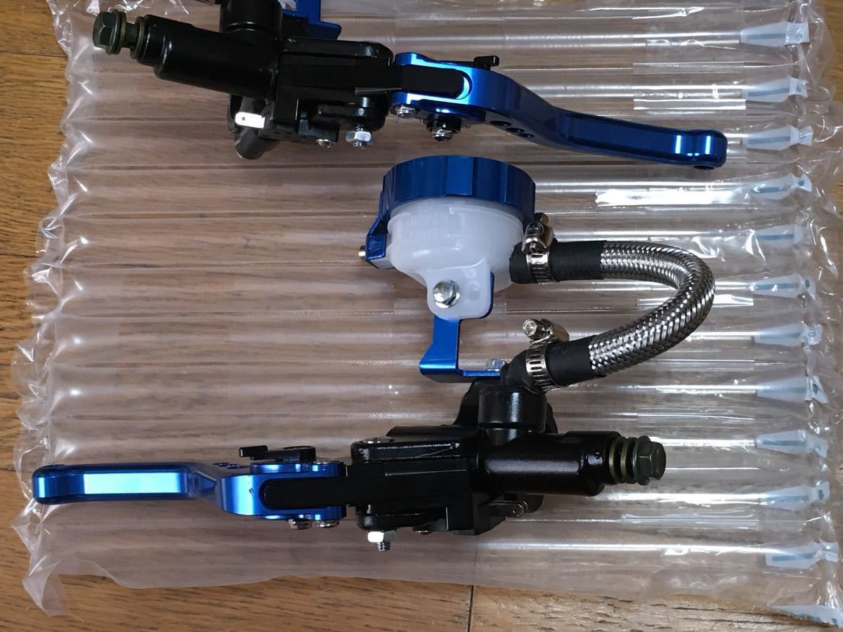 NISSINタイプ 別体タンク 左右 ブレーキ クラッチ マスターシリンダー セット 青 1/2 ニッシン CBR マジェ ジェンマ スカイウェイブ FORZA