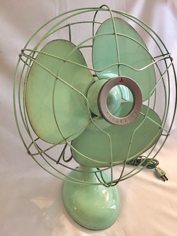 三菱 扇風機 三枚羽根 昭和レトロ ビンテージ 鉄製 アイアン製扇風機