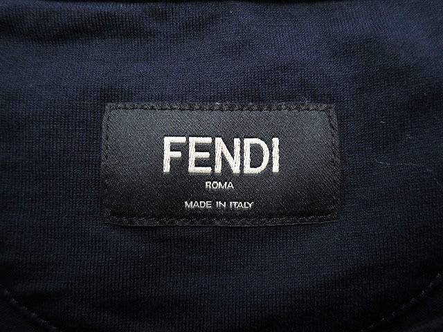 【1円】FENDI フェンディ ビジュー半袖Tシャツ モンスターアイ ネイビー系 M [240001178922]【中古】メンズ