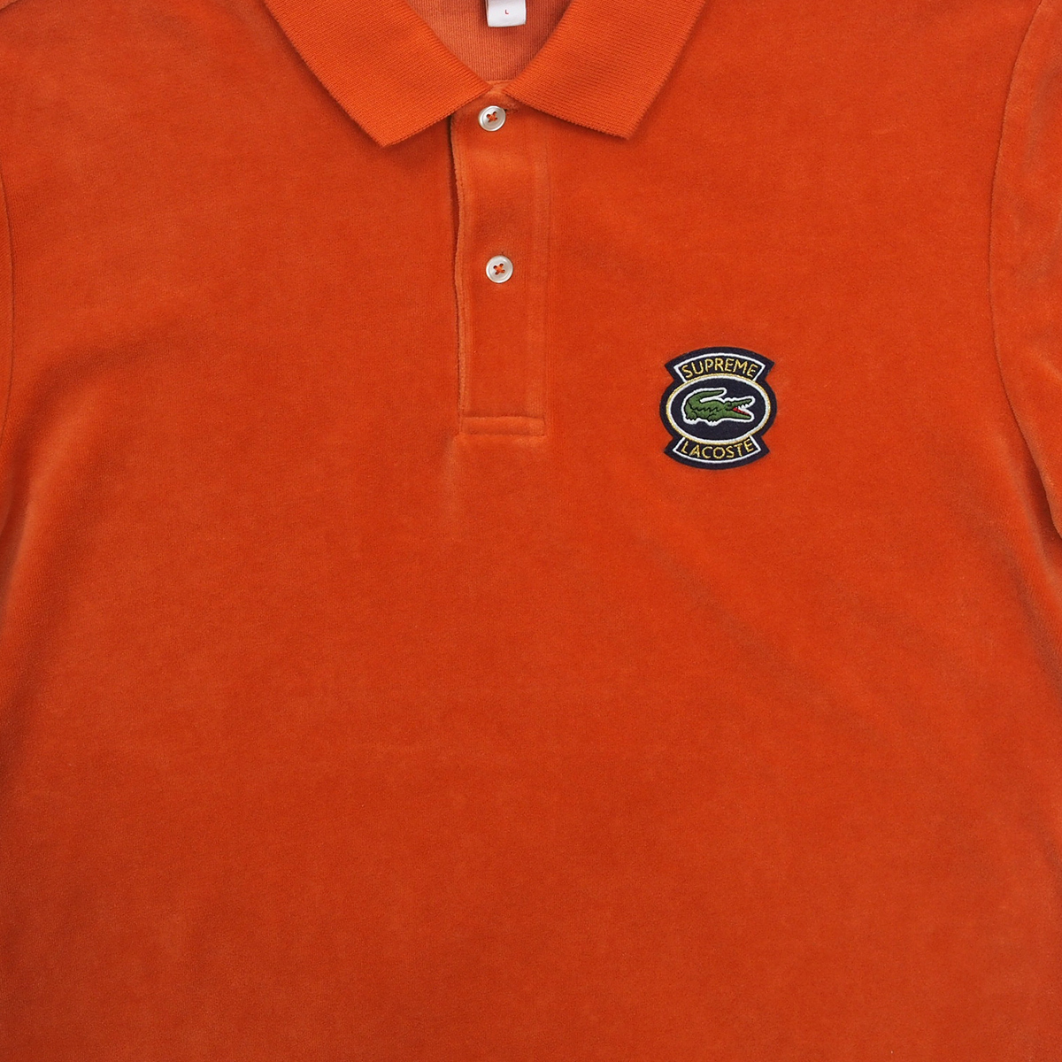 Supreme/LACOSTE Velour Polo オレンジL シュプリーム/ラコステ ベロア