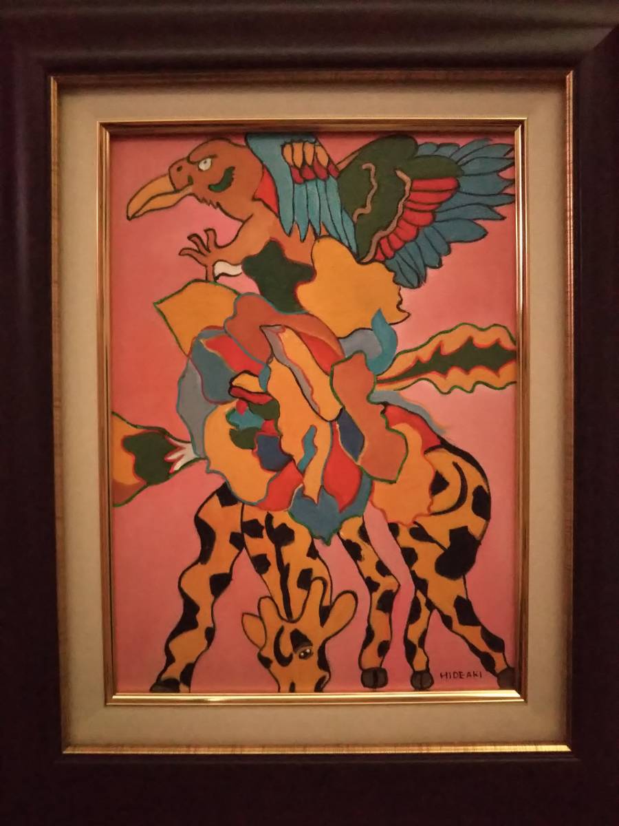 F6号】ジミー大西【ゴジラ】手描き/表裏サイン有り/油彩/アクリル/絵画