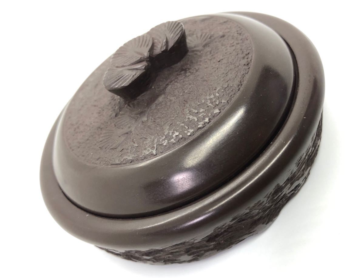 [美品 未使用 ] 赤間硯 硯 作家 昭竜山 昭竜山作 共箱付き 日中友好六十周年記念 訪中団 円 円形 丸 円形