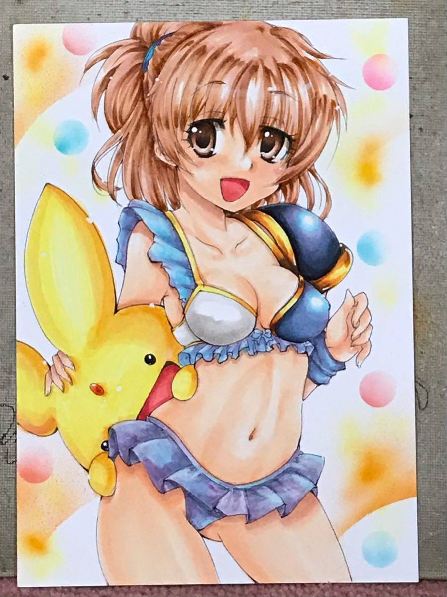 手描きイラスト ぷよぷよ アルル カーバンクル 水着姿 手描きイラスト 売買されたオークション情報 Yahooの商品情報をアーカイブ公開 オークファン Aucfan Com