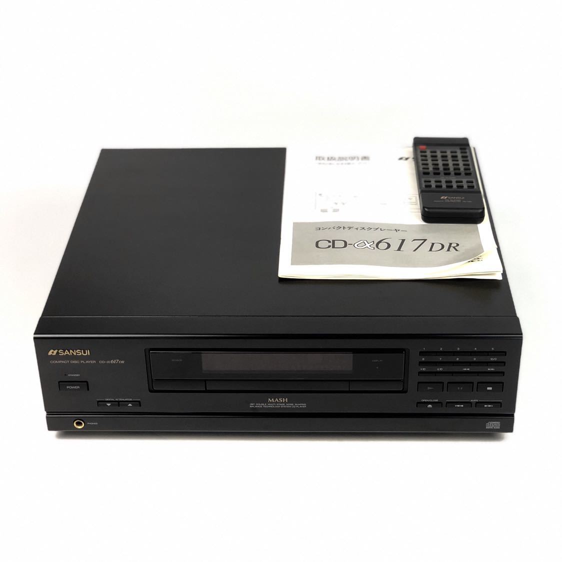 不具合あり現状■SANSUI/サンスイ CDプレーヤー CD-α617DR デッキ リモコン/説明書付属 山水電気 レトロ ビンテージ■兵庫県姫路市発 B4