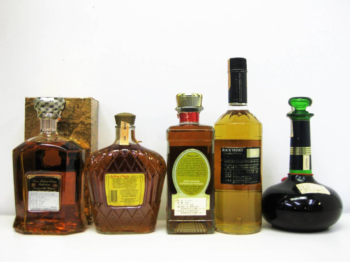 ☆〇@CANADIAN WHISKY/カナディアン ウイスキー『OLD CANADA/オールドカナダ、Crown Royal/クラウンロイヤル 他』5本セット 古酒@〇☆