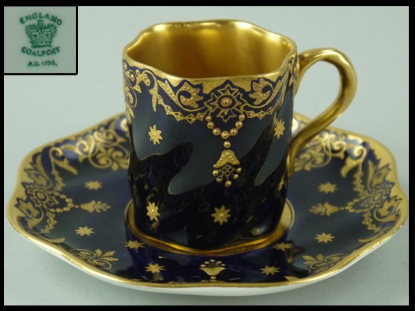 アンティーク デミタス カップ ソーサー コールポート COALPORT 金彩