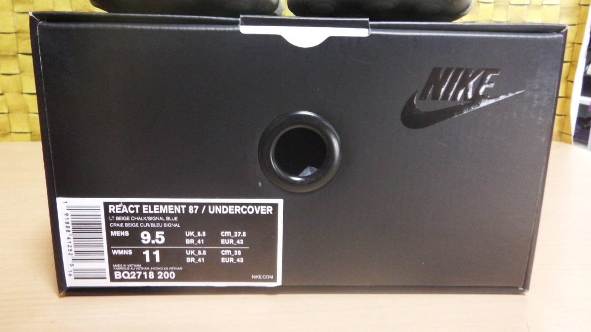 １円スタート ★ ナイキ NIKE アンダーカバー UNDERCOVER REACT ELEMENT 87 ★ BQ2718-200 ★ リアクト エレメント 87 青 赤 27.5cm FK