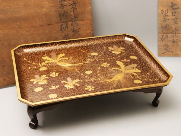  Z995. 豪華絢爛 漆塗七々草高蒔絵 梨地硯台 幅60.2cm 箱付属 / 時代古美術漆器漆芸書道具臺(その他)｜売買されたオークション情報、yahooの商品情報をアーカイブ公開 - オークファン その他
