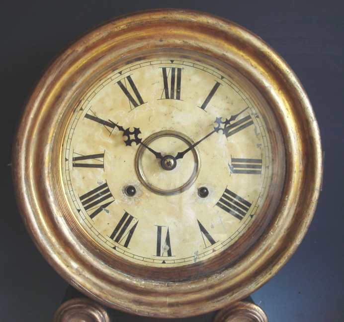 INGRAHAM USA 本四つ丸 ダルマ金 柱時計 稼動調製品 イングラハム 古