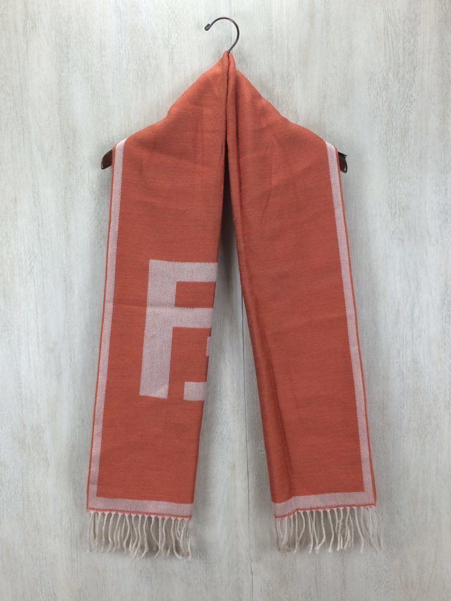 Fendi FENDI◆マフラー/ウール/ORN/無地 Embroidered Wool Blend Scarf (FENDI&frasl;マフラー・ストール