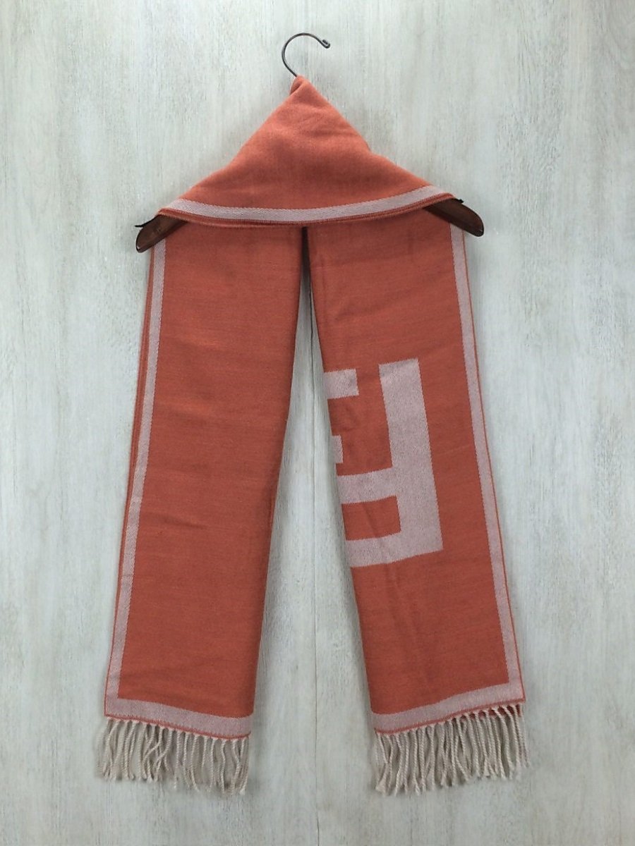 Fendi FENDI◆マフラー/ウール/ORN/無地 Embroidered Wool Blend Scarf (FENDI&frasl;マフラー・ストール