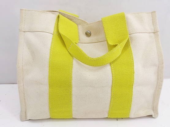 ◇ HERMES エルメス ボラボラ PM トート バッグ アイボリー イエロー 