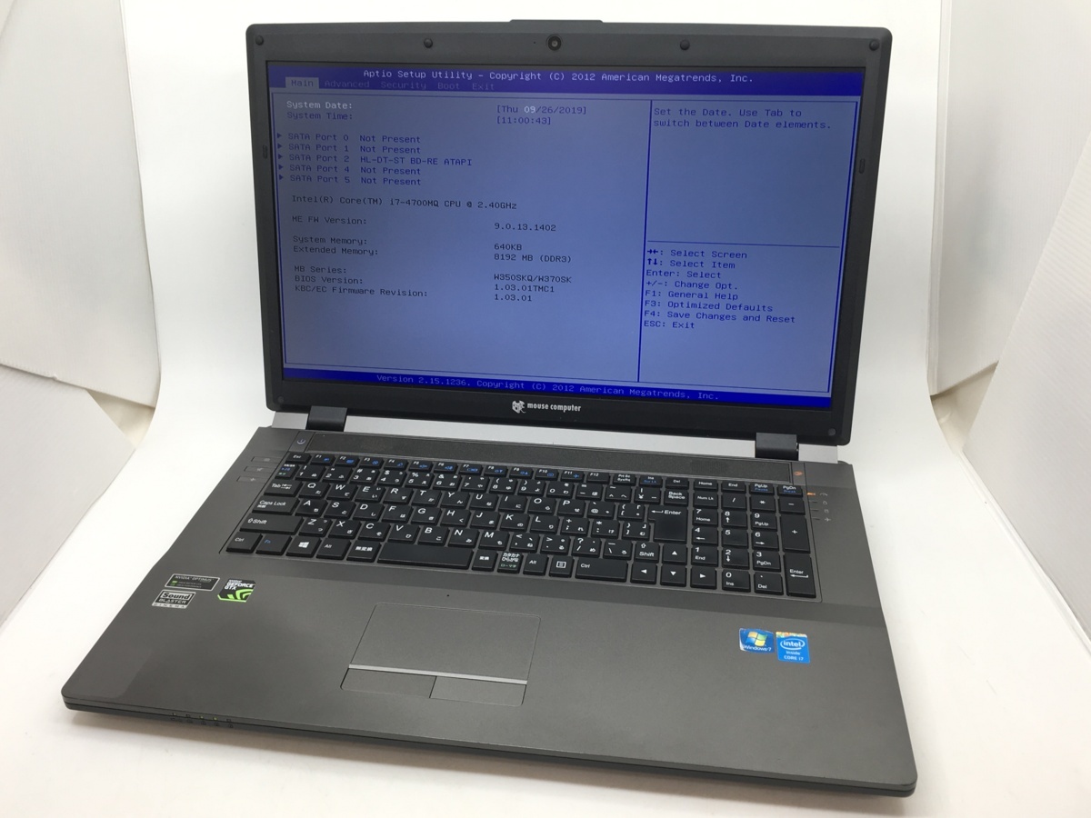  ジャンク マウスコンピューター m-Book MB-W711B-W7 Core i7-4700MQ 2.4GHz メモリ8GB HDDなし 17.3inch ノートPC BiosOK(マウスコンピューター)｜売買されたオークション情報、yahooの商品情報をアーカイブ公開 マウスコンピューター