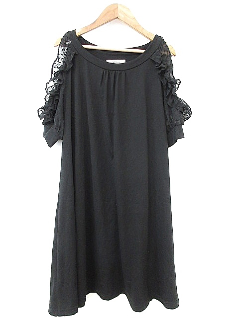 アンクルージュ Ank Rouge ワンピース ミニ 五分袖 肩出し フリル M 黒 ブラック m レディース Mサイズ 売買されたオークション情報 Yahooの商品情報をアーカイブ公開 オークファン Aucfan Com