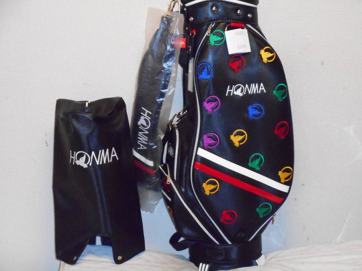未使用 HONMA 8.5型 5分割 アスリートスポーツカートバック (BKxWH) _1