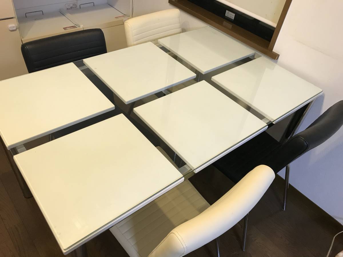 ダイニングテーブル ガラステーブル セット ニトリ Ikea モノトーン インテリア シンプル 食卓 家具 4人用 売買されたオークション情報 Yahooの商品情報をアーカイブ公開 オークファン Aucfan Com