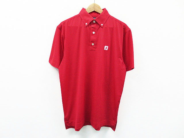 お得，高品質 FOOT JOY フットジョイ 半袖ポロシャツ ボタンダウン 総柄 レッド系 L 240001267590 メンズ(シャツ)｜売買されたオークション情報、yahooの商品情報をアーカイブ公開 - オークファン シャツ