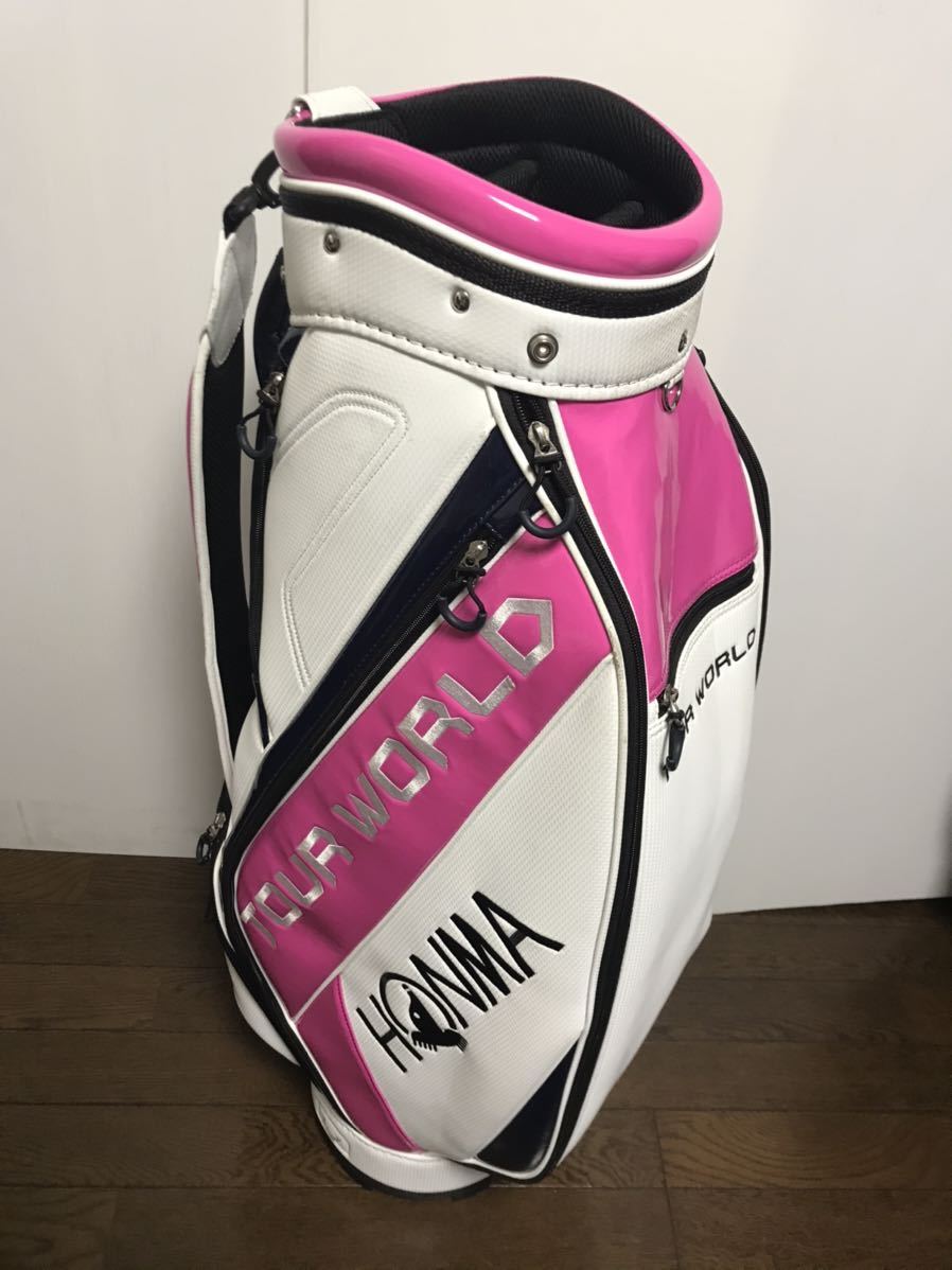 HONMA TOUR WORLD キャディバッグ ホワイト/ピンク ☆ホンマ☆HONMA TOUR WARLD☆ゴルフバック☆白 ホンマ