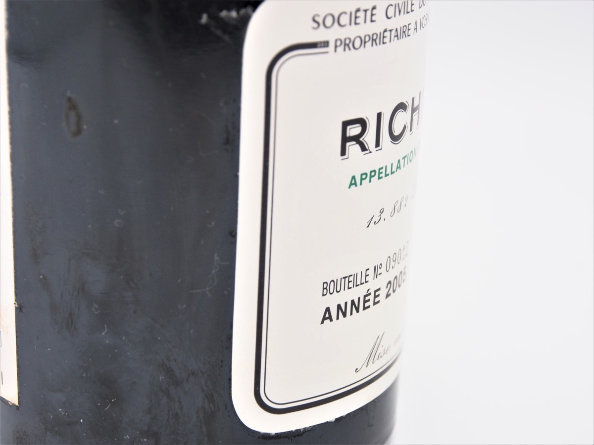 DRC リシュブール2005 空瓶 DRC リシュブール2005 空瓶 DRC Richebourg