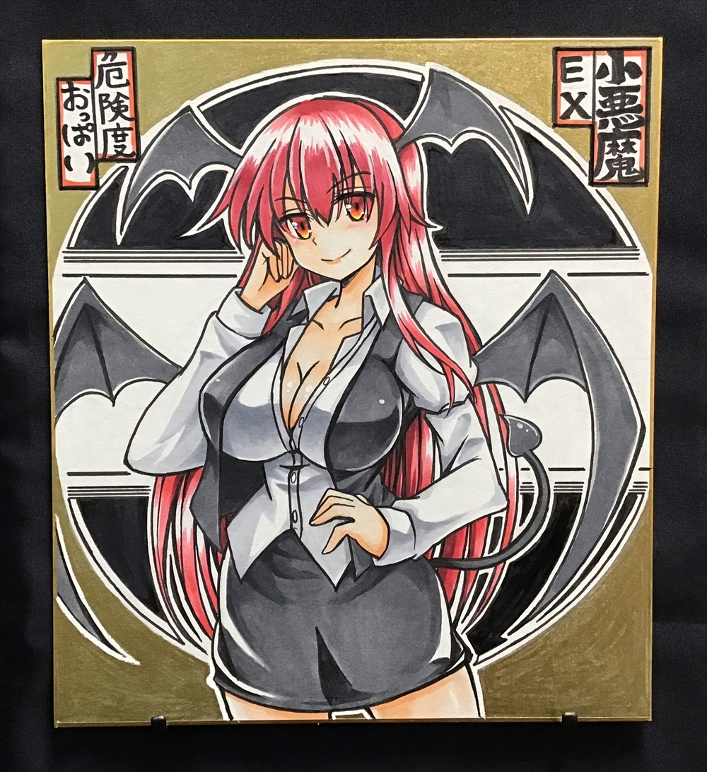 東方Project 【小悪魔EX】 手描きイラスト 同人色紙(手描きイラスト