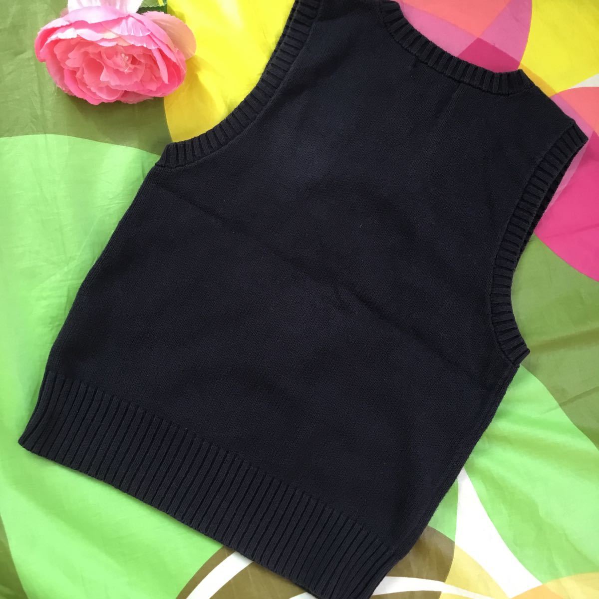 子供/RALPH LAUREN/ラルフローレンベスト130cm/肌に優しい綿100%/紺色  