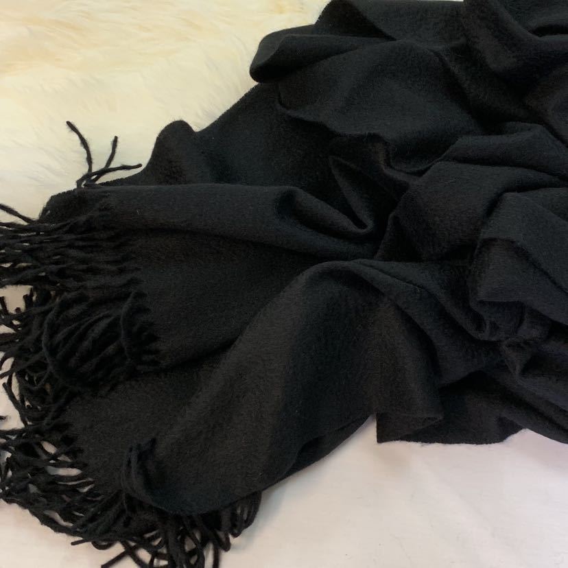 アウトレット☆極上 カシミア100%☆大判 ストール ☆ブラック