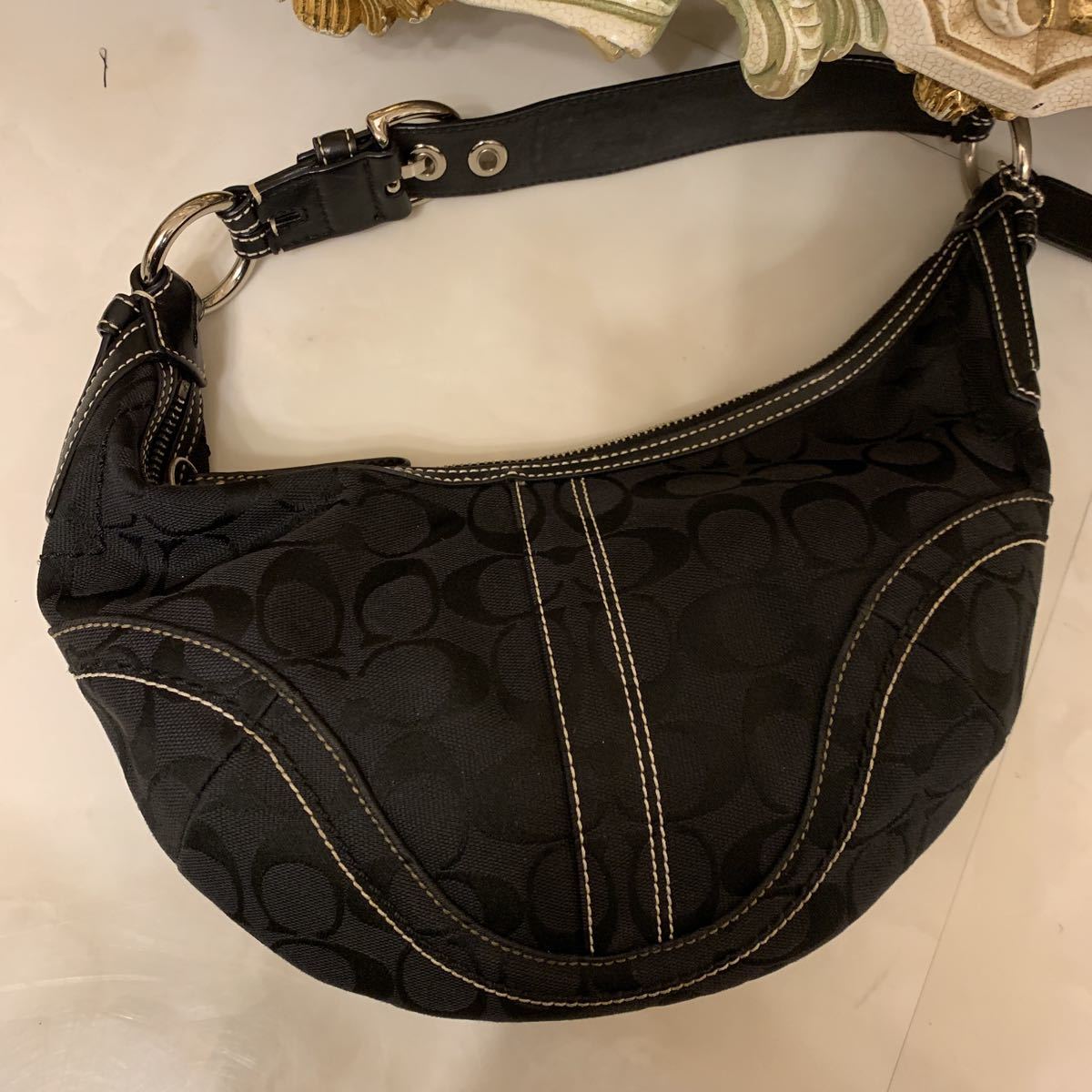 極美品 コーチ coach シグネチャー ショルダーバッグ ハンドバッグ 