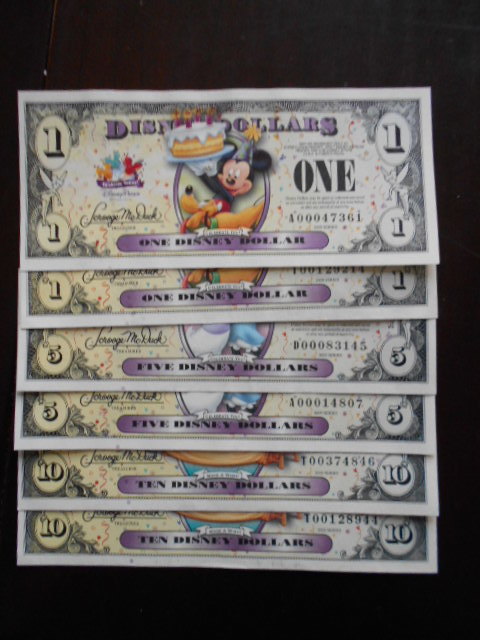 ディズニーダラーセット 1ドル 5ドル 10ドル ディズニーダラー 1ドル 5ドル 10ドル 3枚セット Disney Dollars