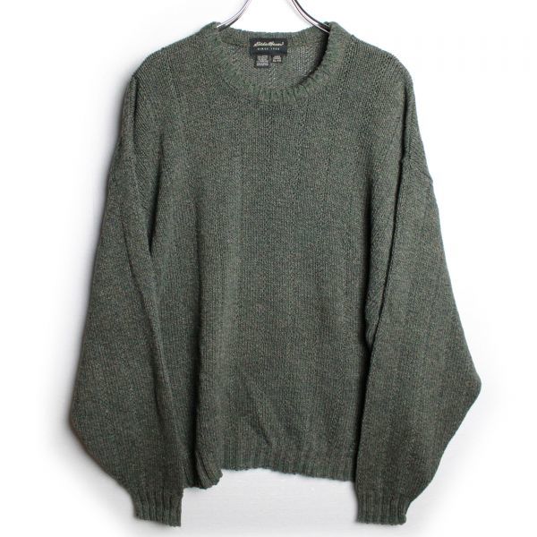 USA製 90's エディーバウアー クルーネック コットンニットセーター