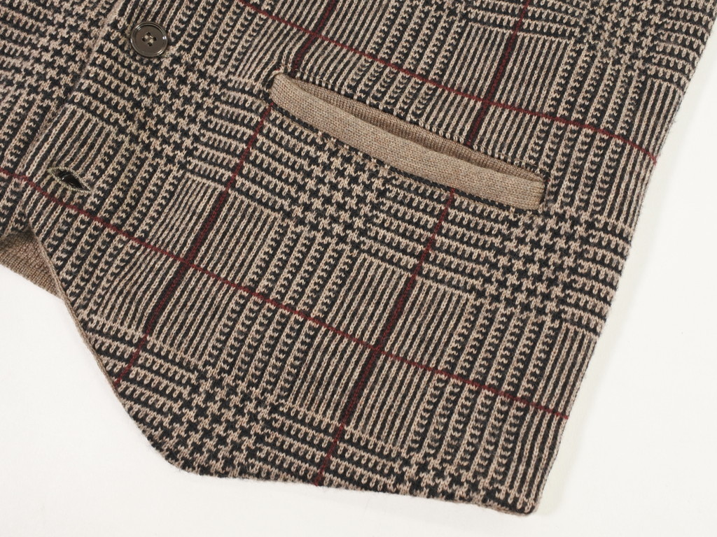 ラルディーニ LARDINI グレンチェック柄 ウール ニットベスト 44