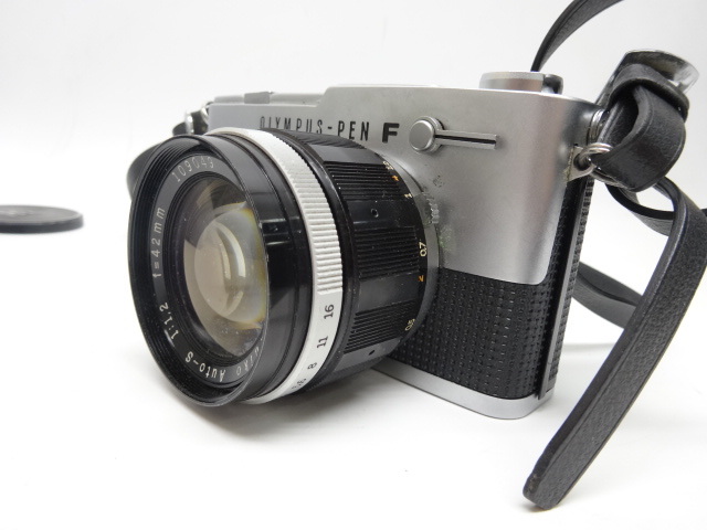 405☆OLYMPUS-PEN F 一眼レフ カメラ レトロ ジャンク品 動作未確認