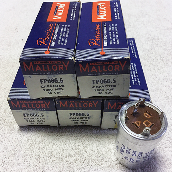 Mallory Vintage Capacitor 1,000uf 50v FP066.5 1,000MFD / マロリー コンデンサ 6本_1