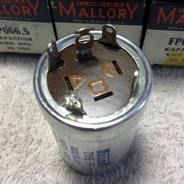 Mallory Vintage Capacitor 1,000uf 50v FP066.5 1,000MFD / マロリー コンデンサ 6本_4