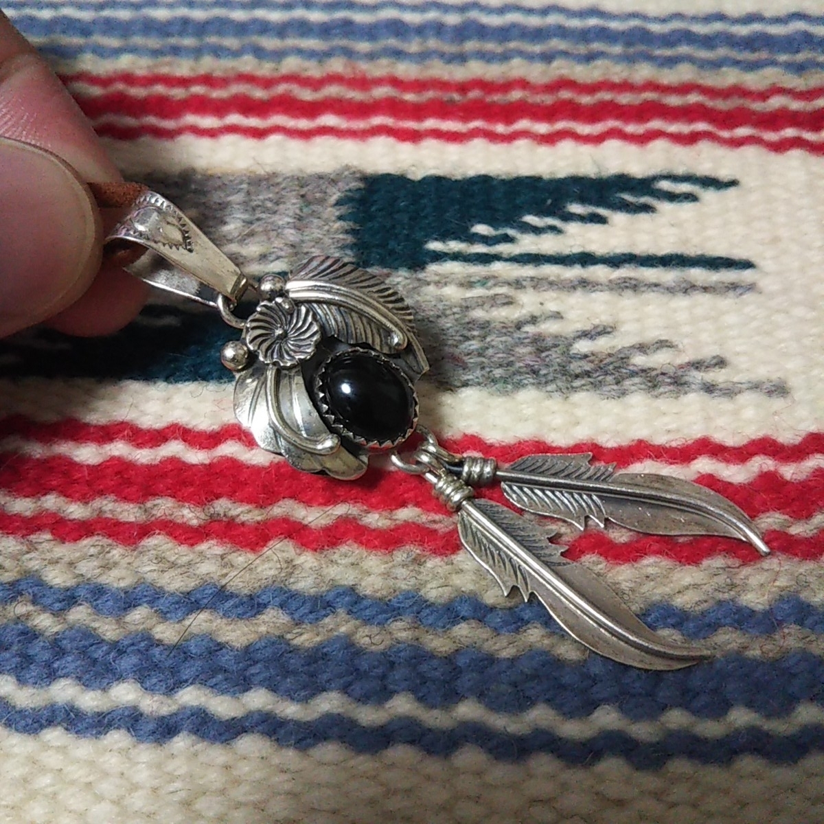 インディアンジュエリー ナバホ族 T.SKEETS sterling オニキス